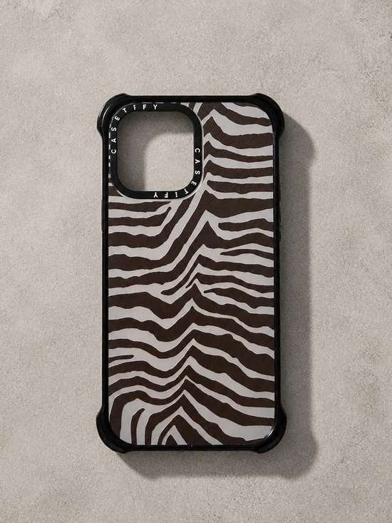 Casetify Other - Casetify Brown & White Zebra Stripe Protective Phone Case